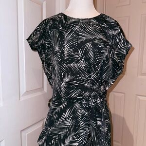 MICHAEL Michael Kors Black and White Leaf Print Blouse